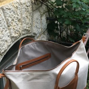 commande sur mesure - sac de voyage lin coton cuir 4 - yvon morin sac de voyage lin coton cuir - yvon morin