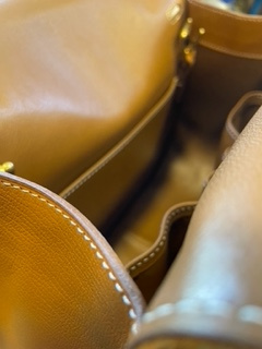 sac en cuir sur commande - sac marron interieur - yvon morin sac en cuir sur commande - yvon morin